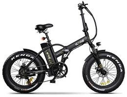 giordanoshop Bici elettriches giordanoshop Fat-Bike Bicicletta Elettrica Pieghevole a Pedalata Assistita 20" 250W Icon.E Marines Black S Nera