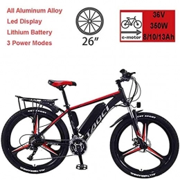 GJNWRQCY Bici GJNWRQCY Bici elettriche per Adulti, Biciclette in Lega di magnesio Ebike per Biciclette Fuoristrada, 26"36V 350W Batteria Rimovibile agli ioni di Litio Mountain Ebike, per Uomo, Nero, 8AH