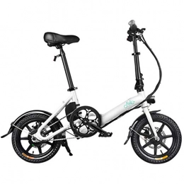 GJNWRQCY Bici GJNWRQCY E-Bike Pieghevole, Bicicletta elettrica in Alluminio da 250 W con Pedale per Adulti e Ragazzi, Bici elettrica da 14"con Batteria agli ioni di Litio da 36 V / 7, 8 Ah, Bianca