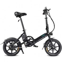 GJNWRQCY Bici GJNWRQCY E-Bike Pieghevole, Bicicletta elettrica in Alluminio da 250 W con Pedale per Adulti e Ragazzi, Bici elettrica da 14"con Batteria agli ioni di Litio da 36 V / 7, 8 Ah, Nero