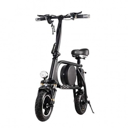 Gmadostoe Bici Gmadostoe Bicicletta elettrica Portatile, Scooter Elettrico per Biciclette con Luce a LED, Pedale da Viaggio per Auto Piccola Batteria per ciclomotori per Adulti Leggeri, Black, Battery~11ah