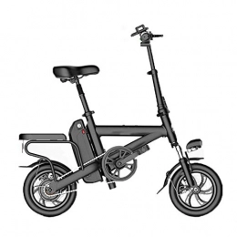 Gmadostoe Bici Gmadostoe Scooter Pieghevole per e-Bike, Bici elettrica da Citt Portatile da 12 Pollici, velocit a 3 modalit con Illuminazione a LED Bicicletta elettrica Unisex da Esterno, Black, Battery~10.4ah