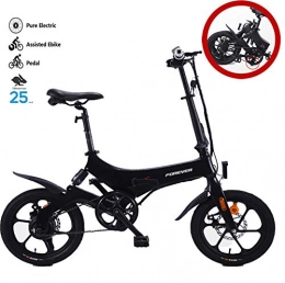 GUOJIN Bici GUOJIN 16 Pollici 350 W Bicicletta Elettrica, 3 modalit di Lavoro e Batteria agli Ioni di Litio Rimovibile da 36V 12Ah, Nero