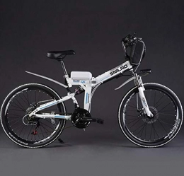 GUOJIN Bici GUOJIN 26 Pollici E-Bike, Bicicletta a Pedalata Assistita, velocità Massima 25km / h, Batteria 48V 8Ah, 3 modalità per Guida, Bianca