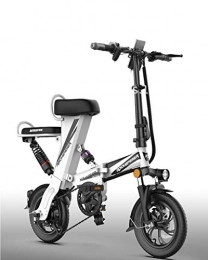 GUOJIN Bici GUOJIN Bicicletta Elettrica, E-Bike, Bicicletta A Pedalata Assistita, Bicicletta Elettrica Pieghevole, Ruota 12'', Motore 48V / 250 W, velocità Max 25 Km / H Freno A Disco, Bianca