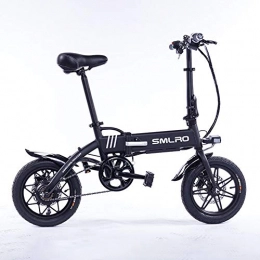 GUOJIN Bici GUOJIN Bicicletta Elettrica Pieghevole, Bici Elettrica Adulto E-Bici, Potenza 250 W, velocità Massima 30 Km / H, Monopattino Elettrico 14 Pollici Pneumatici Gonfiabili, Nero