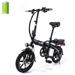 GUOJIN Bici GUOJIN Bicicletta Elettrica Pieghevole, Compatta Portatile E-Bike, Potenza 350 W Batteria 48V 12Ah, Autonomia 50Km, velocità Massima 25 Km / H capacità di Carico 150Kg, Nero