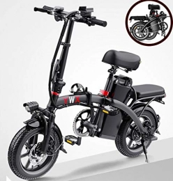 GUOJIN Bici GUOJIN Ebike, Bici Elettriche Pieghevoli per Adulti 15AH 350W 14 Pollici, modalità Elettrica Pura Carico Utile Massimo 120 kg, Adatto per Il Pendolarismo, Nero