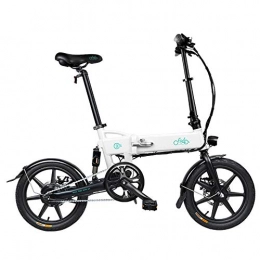 GUOJIN Bici GUOJIN Mountain Bike Elettrica Bici Elettrica Bici Pieghevole Ebike Pneumatici da 16 Pollici Bici Elettrica Pieghevole Motore 250W Watt Bici Elettrica per Adulti, Bianca