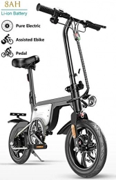 GUOJIN Bici GUOJIN Pieghevole Adulto E-Bici Compatta Portatile, Potenza 250 W Batteria 36V 8, 0 Ah, Bici Elettrica 12 Pollici Pneumatici capacità di Carico 120Kg, Bianca