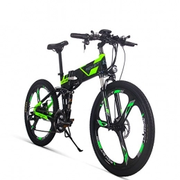 GUOWEI Bici GUOWEI Rich Bit RT-860 36V 12.8AH 250W Bicicletta elettrica Pieghevole a Sospensione Completa City Bike (Black-Green)