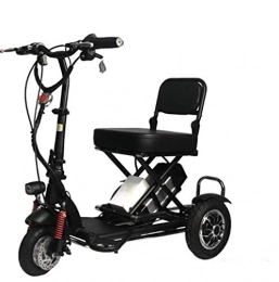 GYXZZ Bici GYXZZ Triciclo Elettrico, Leggero E Lega di Alluminio Telaio Pieghevole Mini Bicicletta per Gli Anziani per Aiutare Walking Disabili E Portatile Esterna Avventura, Nero