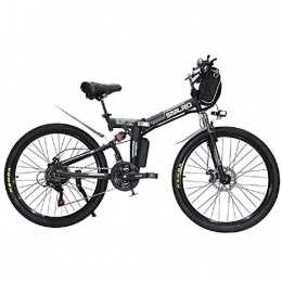 H＆J Mountain Bike Pieghevole elettrica 21 velocità 48V15AH Altoparlante Pieghevole Elettrico per Scooter Elettrico Integrato fari a LED velocità Massima 25 km/h (24 Pollici / 26 Pollici),Verde,24inch