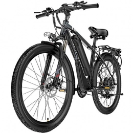 HAOYF Bici HAOYF Mountain Bike Elettrica, Bicicletta Elettrica Impermeabile da 26 '' da 400 W con Batteria agli Ioni di Litio Rimovibile da 48 V 10, 4 Ah per E-Bike Shimano A 21 velocità, Grigio