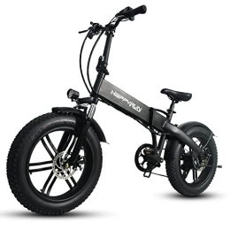 happyrun Bici elettriches Happyrun Bici elettrica pieghevole da 20 pollici E Bike con motore potente da 250 W Modello a 7 velocità, doppio sistema di frenatura, batteria al litio rimovibile, faro e fanale posteriore a LED
