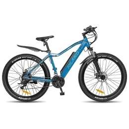 HH HILAND Bici HILAND Bicicletta elettrica da 26 pollici, Fat Tire E-MTB, in alluminio, E-Mountain Bike Shimano a 21 marce e motore posteriore per uomo e donna, 25 km / h, blu