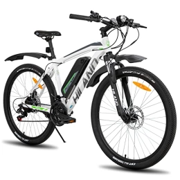 ROCKSHARK Bici HILAND - Bicicletta elettrica da 27 pollici, con motore BAFANG da 250 W, per uomo e donna, cambio Shimano a 21 marce, freno a disco, forcella ammortizzata con batteria al litio da 36 V, 10, 4 Ah