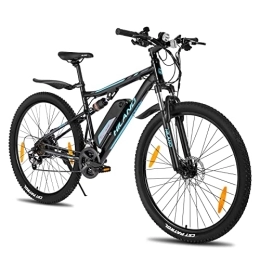 HH HILAND Bici HILAND - Bicicletta elettrica elettrica da 29 pollici, per mountain bike, da uomo, con sospensione completa da 250 Watt, motore 36 V, 10, 4 Ah, batteria al litio a 21 marce, a sospensione completa,