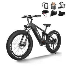 Himiway Bici Himiway Cobra Bicicletta Elettrica Adulto 96-110km Bici Elettrica 48V 20Ah Fat Bike Elettrica 26" X 4.8" Mountain ebike 250W 25km / h Four-Bar Linkage Suspension freno idraulico Shimano 7 Uomo Donna