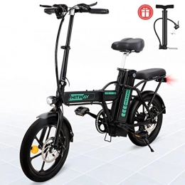 HITWAY Bici HITWAY Bicicletta Elettrica 16” Bici Elettrice Pieghevole Leggera Adulto E-bike, Li-Batteria 36V / 7.5Ah, Max velocità 25km / h, Fino a 40-60km, Pedalata Assistita, Donna Uomo