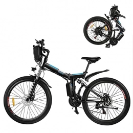 HMEI Bici elettriches HMEI Bicicletta elettrica per Adulti Pieghevole 26 Pollici 250W 21 velocità Mountain Electric Power Batteria agli ioni di Litio Bicicletta elettrica in Lega di Alluminio (Colore : Nero)