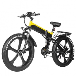 HMEI Bici elettriches HMEI Bicicletta elettrica Pieghevole Bicicletta elettrica Pieghevole da 1000 W per Adulti 26" Fat Tire 25 mph, Batteria al Litio Rimovibile Mountain Double Shock Pieghevole Ebike