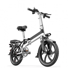 HY-WWK Bici HY-WWK Bici Elettrica Pieghevole da Città, 7 Velocità 350 W Motore Rimovibile 48 V Batteria 20 Pollici Adulti Permuta E-Bike Doppio Freno a Disco Ingranaggi Trasmissione con Sedile Posteriore, 10 Ah,