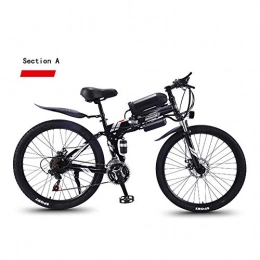 HY-WWK Bici HY-WWK Bicicletta da Viaggio per Adulti, 350W Batteria Rimovibile Nascosta da 36 V Motore 26 Pollici Bicicletta Elettrica Pieghevole da Montagna Freni a Doppio Disco 27 ​​Velocità Unisex, Grigio, B, N