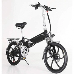 HY-WWK Bici HY-WWK Bicicletta Elettrica Pieghevole per Adulti, Motore da 350 W con Sistema Antifurto Batteria Elettrica Smontabile Nascosta per Bicicletta da 20 '' Freni a Doppio Disco a 7 Velocità Unisex, Nero,