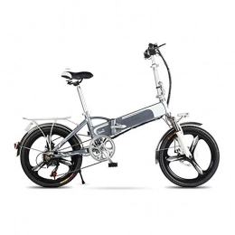 HY-WWK Bici HY-WWK Mini Bici Elettrica, Freni a Disco Doppi per Bicicletta Elettrica Pieghevole per Adulti da 20 '' con Allarme Remoto Intelligente Batteria Rimovibile E-Bike per Pendolari Urbani, Blu, 10 Ah, Gri