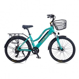 Hyuhome Bici elettriches Hyuhome Bici elettriche di aggiornamento 2021 per donne adulte, fuoristrada 26" 36V 250 / 350W Batteria al litio nascosta agli ioni di litio rimovibile Bicicletta elettrica da montagna (Green, 350W)