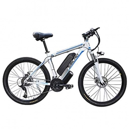 Hyuhome Bici elettriches Hyuhome Biciclette elettriche per Gli Adulti, 350W Lega di Alluminio-Bici della Bicicletta Removibile 48V / 10 Ah agli ioni di Litio della Bici di Montagna / Commute Ebike, White Blue