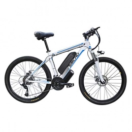 Hyuhome Bici elettriches Hyuhome Biciclette elettriche per Gli Adulti, 360W Lega di Alluminio-Bici della Bicicletta Removibile 48V / 10 Ah agli ioni di Litio della Bici di Montagna / Commute Ebike (White Blue)