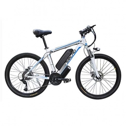Hyuhome Bici elettriches Hyuhome Biciclette elettriche per Gli Adulti, IP54 Impermeabile 500 / 1000W Lega di Alluminio-Bici della Bicicletta 48V / 13Ah agli ioni di Litio della Bici di Montagna / Commute Ebike, White Blue, 1000W