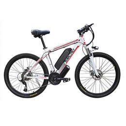 Hyuhome Bici Hyuhome Biciclette elettriche per Gli Adulti, IP54 Impermeabile 500 / 1000W Lega di Alluminio-Bici della Bicicletta 48V / 13Ah agli ioni di Litio della Bici di Montagna / Commute Ebike, White Red, 1000W