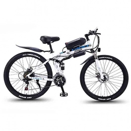 Hyuhome Bici elettriches Hyuhome Mountain Bike Elettrico per Adulti, Pieghevole MTB Ebikes Uomo delle Signore delle Donne, 360W 36V 8 / 10 / 13Ah all Terrain 26" Mountain Bike / Commute Ebike, White Spoke Wheel, 10AH