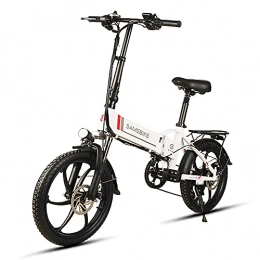 IKAYAA Bici IKAYAA Bici elettrica pieghevole, 20 pollici 350W Power Assist Bicicletta elettrica, Unisex Adulto, Nero / Bianco
