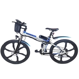 Irypulse Bici Irypulse Bici Pieghevole Uomini Bicicletta Elettrica 26 Pollici Mountain E-Bike Donne Terreno Piano Bike Bici Elettrica 36V 10Ah Batteria Iitio Doppia Sospensione Schermo LCD Unisex Adulto(bianco)