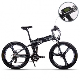 RICH BIT Bici JIMAI rt-860 uomo bici elettrica pieghevole, mountain ibrida MTB bicicletta doppia sospensione, 250 W, 36 V, 21 velocit, con piede bici pompa ad aria, set di attrezzi, One Piece utensile di montaggio