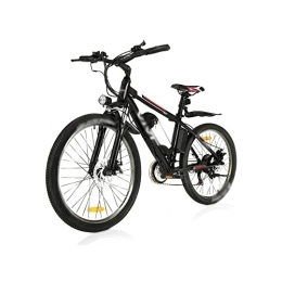 JstDoit Bici elettriches JstDoit Bicicletta da corsa all'aperto da 26 pollici Mountain Bicicletta elettrica a 21 velocità Gear in lega di alluminio doppio freno a disco Snow Bike (colore: nero, taglia: unica