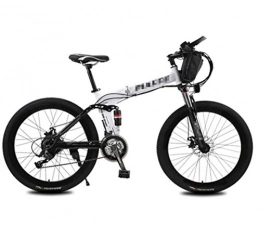 JXH Bici JXH Mountain Bike Elettrico con Un Sacchetto, 250W 26 '' Bicicletta elettrica con Rimovibile 36V 12 AH agli ioni di Litio, 21 velocit Shifter, Bianca