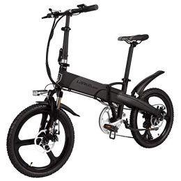 LANKELEISI Bici LANKELEISI G660 Bicicletta elettrica Pieghevole da 20 Pollici 48V / 240W 10.4Ah Batteria al Litio 7 velocità E-Bike di Assistenza - 5 Posizioni Cambio Mini Mountain Bike per Uomo Donna (Nero-Grigio)