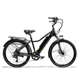 LANKELEISI Bici LANKELEISI Pard3.0 26" Bicicletta elettrica, Bici da Città da 300W, Forcella Ammortizzata a Molla a Olio, Bicicletta di Assistenza al Pedale, Lunga Durata (Black, 15Ah + 1 Spare Battery)