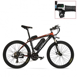 LANKELEISI Bici LANKELEISI T8 48V 400W Potente Bici elettrica Mountain Bike, Adotta Forcella Ammortizzata, Doppio Freno a Disco, Bicicletta di Assistenza al Pedale (Red LED, 15Ah + 1 Spare Battery)