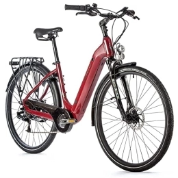 Leader Fox Bici Leader Fox Bicicletta elettrica da 28 Pollici, con pila indtora, 504 Wh, 14 Ah, Rosso Vinaccia, Rh50 cm