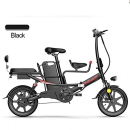 LILIJIA Bici elettriches LILIJIA Bici Elettrica Viaggio Pieghevole per Adulti, Ebike Elettrica 14"con Motore 400 W, 36V / 8Ah con Batteria Rimovibile agli Ioni Litio Grande capacità, con Tre modalità Funzionamento, Nero, 20Ah