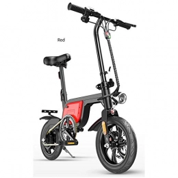 LILIJIA Bici LILIJIA Bici Elettriche Pieghevoli per Adulti Portatili 12 Pollici 36V / 250W, velocità Massima 45 Km / H, Batteria agli Ioni Litio 10 Ah per Lavoro, Viaggio in Bicicletta All'aperto, Rosso