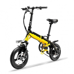 LILIJIA Bici LILIJIA Bicicletta Elettrica 14 '' 400 W per Adulti, 36 V 8.7 Ah Batteria al Litio Ad Alta capacità Pendolare Urbano Bicicletta Elettrica Pieghevole velocità Massima 25 Km / H, Giallo, 3251