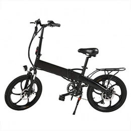 LILIJIA Bici LILIJIA Bicicletta Elettrica 20"per Bici Elettriche per Adulti, Fuoristrada E-MTB Lega Magnesio 350 W 48 V Batteria agli Ioni Litio Rimovibile 5 velocità Bicicletta per Uomo Donna, Nero