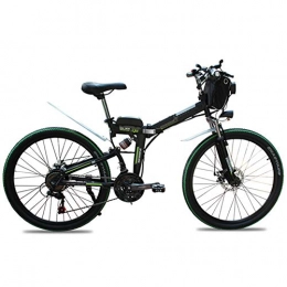 LILIJIA Bici LILIJIA Bicicletta Elettrica Pieghevole Portatile 26 '' 350w, Batteria agli Ioni di Litio Ad Alta capacità 48v / 10ah, per I Viaggi di Ciclismo All'aperto in Città, Nero, 24inch